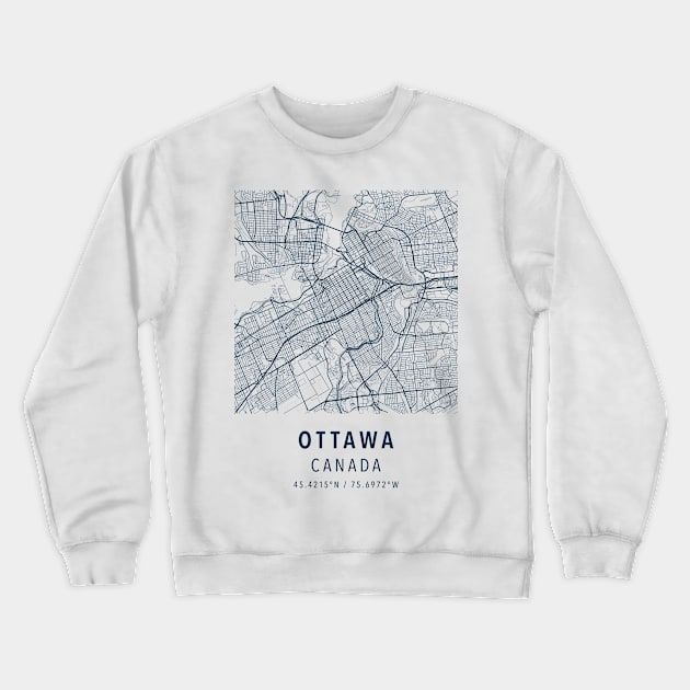 ottawa simple map Crewneck Sweatshirt by boy cartograph